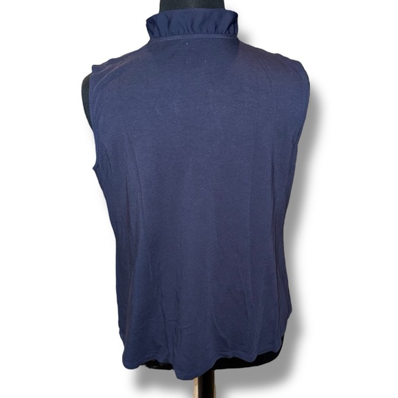 NIC+ZOE Ruffle Around Mixed Media Tank - 1X Navy - Picture 4 of 14